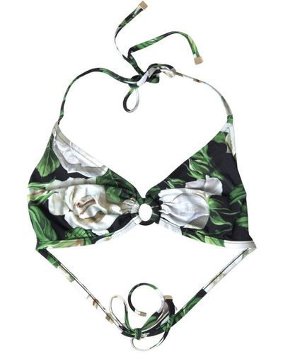 Dolce & Gabbana Black Floral Two Piece Beachwear Swimwear Bikini - Multicolour