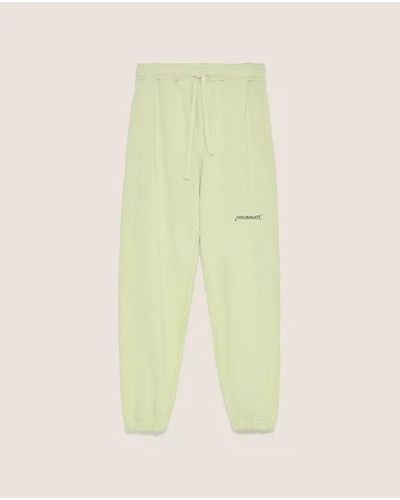 hinnominate Pastel Green Cotton Joggers For Men - Yellow