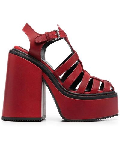 DSquared² 170mm Heeled Platform Sandals - Red