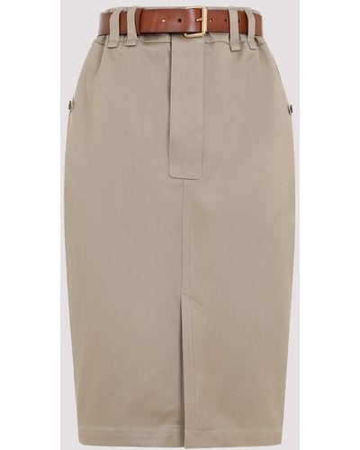 Saint Laurent Beige Cotton Skirt - Natural