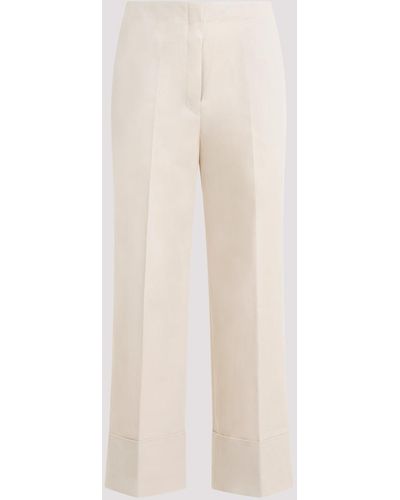 Theory Sand Cotton Trousers - Natural
