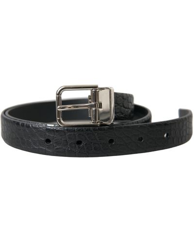 Dolce & Gabbana Elegant Alligator Leather Belt - Black