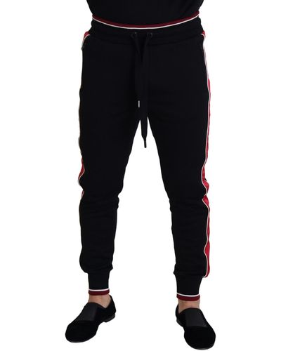 Dolce & Gabbana Cotton Logo Sweat Jogging Trousers - Black