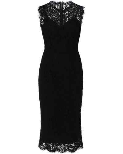 Dolce & Gabbana Lace Sheath Dress With A - Black