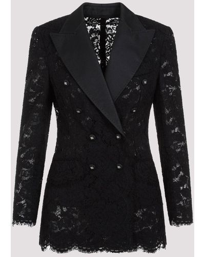Dolce & Gabbana Black Cotton Lace Jacket