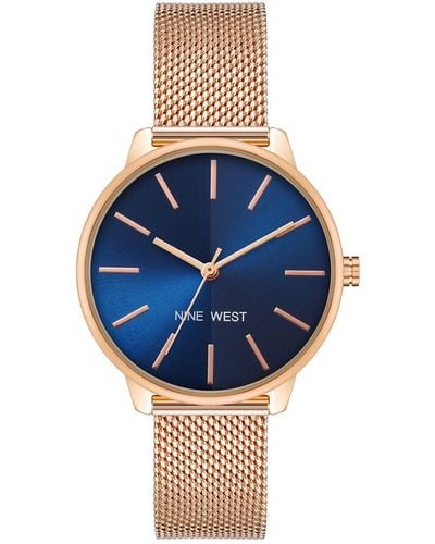 Nine West Rose Gold Watch - Blue