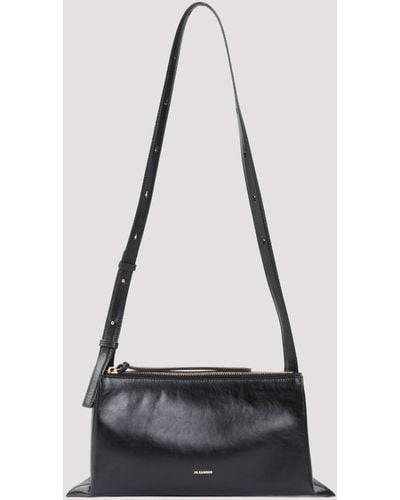 Jil Sander Black Empire Nappa Calf Leather Shoulder Bag