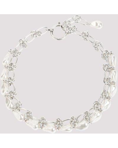 Isabel Marant White Silver Brass Necklace