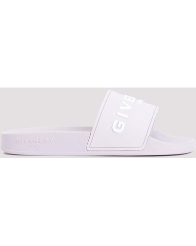 Givenchy Liliac Rubber Slides With Logo - White