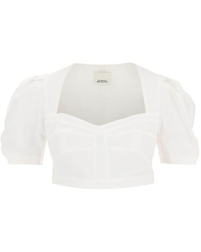 Isabel Marant 'fania' Hemp Blend Crop Top - White