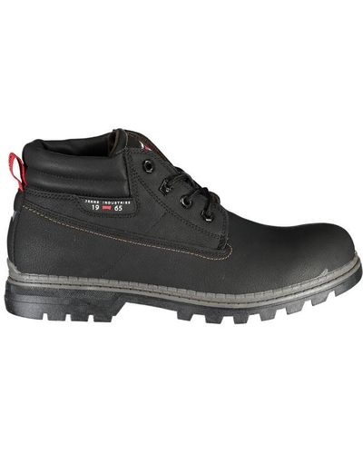 Carrera Sleek Laced Boots With Contrast Details - Black