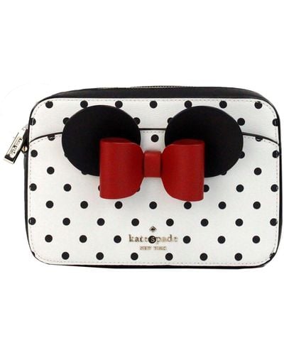 Kate Spade Disney Minnie Mouse Polka Dot Printed Pvc Crossbody Camera Bag - Black
