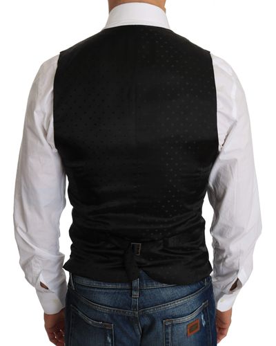 Dolce & Gabbana Sleek Wool Blend Formal Vest - Black