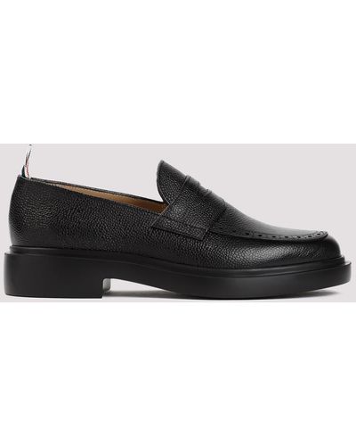Thom Browne Black Penny Calf Leather Loafers