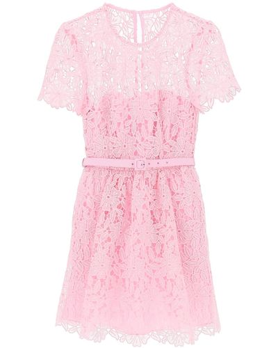 Self-Portrait Sleeveless Floral Lace She - Pink