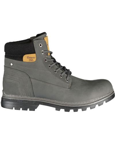 Carrera Sleek Lace-Up Boots With Contrast Details - Gray