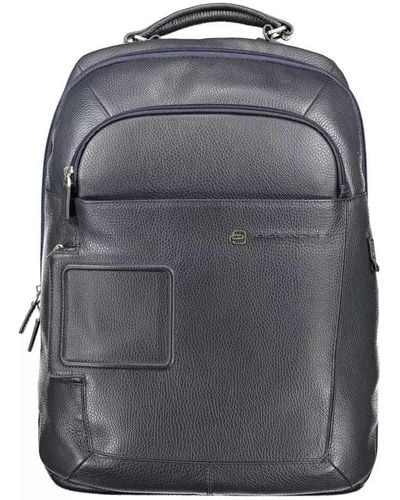 Piquadro Blue Nylon Backpack - Gray
