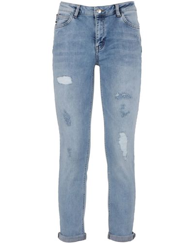 Imperfect Cotton Elasticized Jeans & Pant - Blue