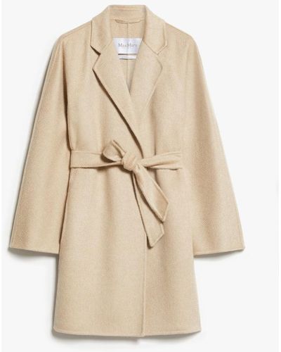 Max Mara Harold Short Wrap Coat In Cashmere - Natural