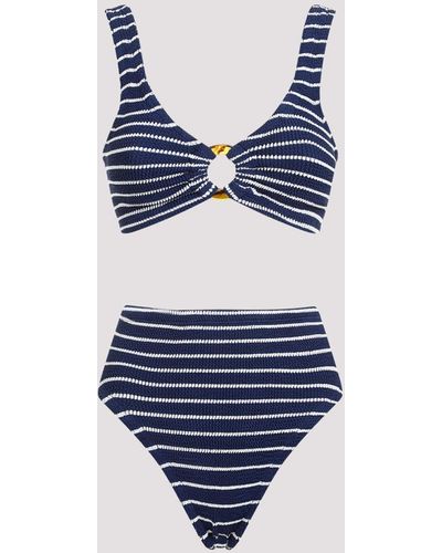Hunza G Navy And White Nadine Bikini - Blue