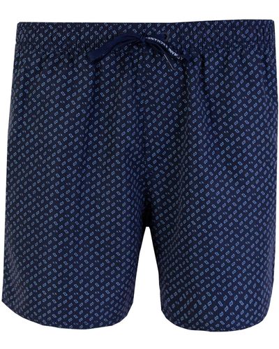 Armani Exchange Elegant Micro Print Swim Shorts - Blue