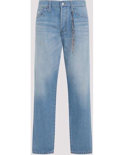 MASTERMIND WORLD Indigo Blue Cotton Slim Waist Jeans