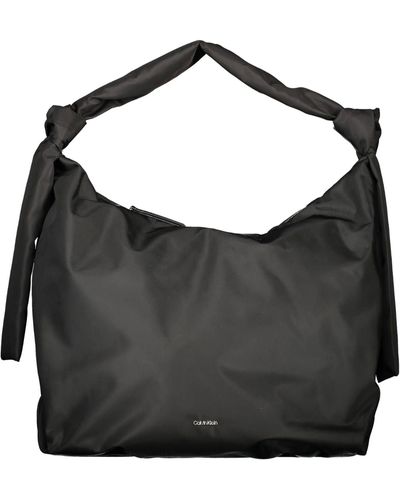 Calvin Klein Elegant Shoulder Bag With Logo Appliqué - Black