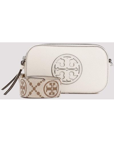 Tory Burch New Ivory White Cow Leather Miller Mini Bag - Natural