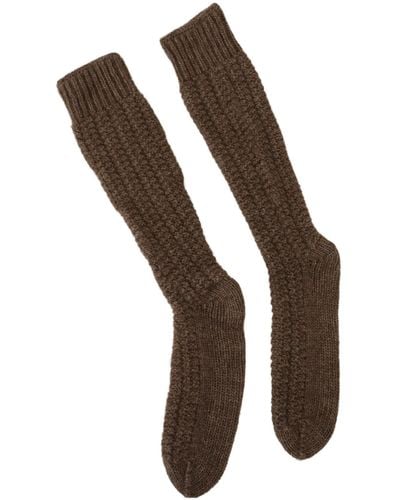 Dolce & Gabbana Chic Over-Calf Wool Blend Knit Socks - Brown
