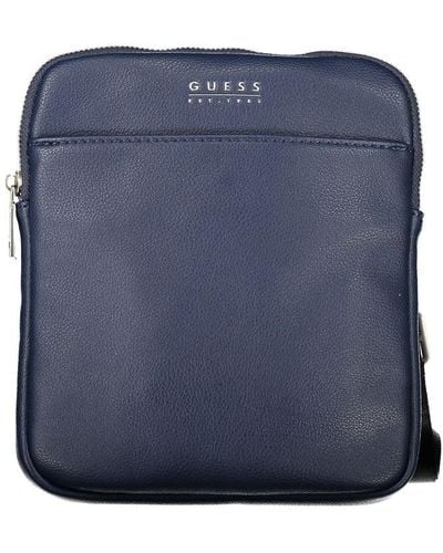 Guess Sleek Shoulder Bag With Ample Storage - Blue