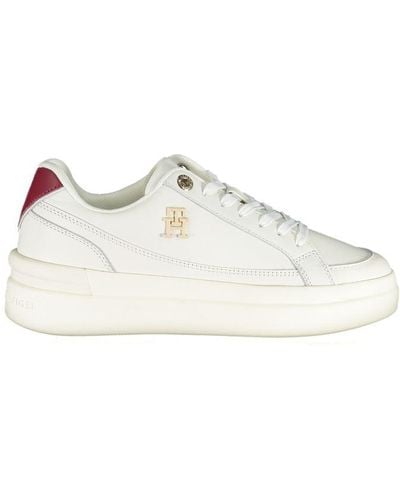Tommy Hilfiger Elegant White Trainers With Contrast Detailing