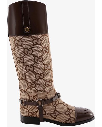 Gucci Leather Boots - Brown