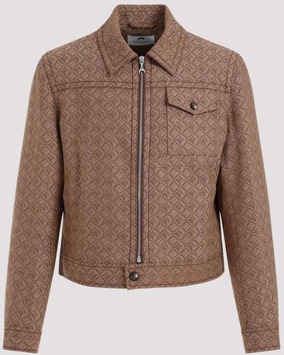 Marine Serre Brown Regenerated Moon Diamant Tailoring Jacquard Recycled Polyester Jacket