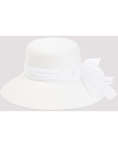 Maison Michel White New Kendall Marry Wool Felt Hat