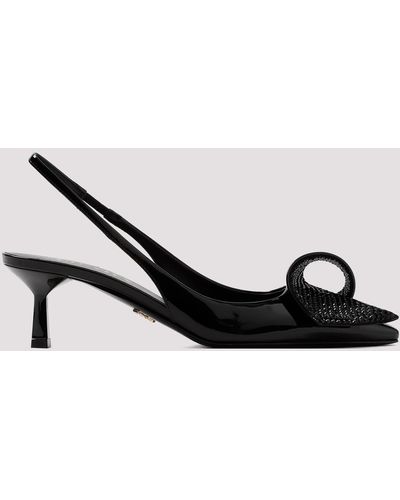 Prada Black Patent Calf Leather Court Shoes