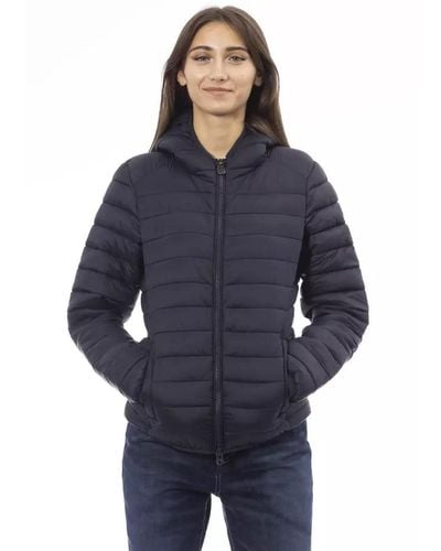 INVICTA WATCH Chic Quilted Hooded Jacket - Blue
