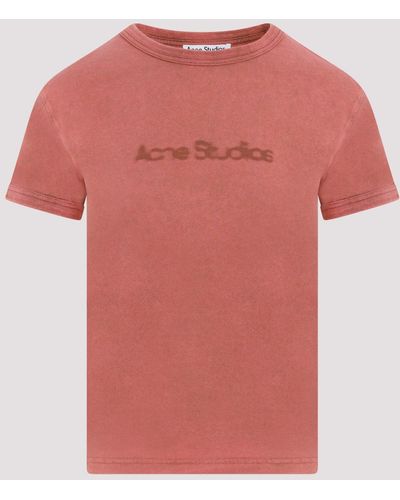 Acne Studios Rust Red Logoed Cotton T - Pink