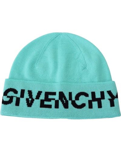 Givenchy Wool Beanie Logo Hat - Green