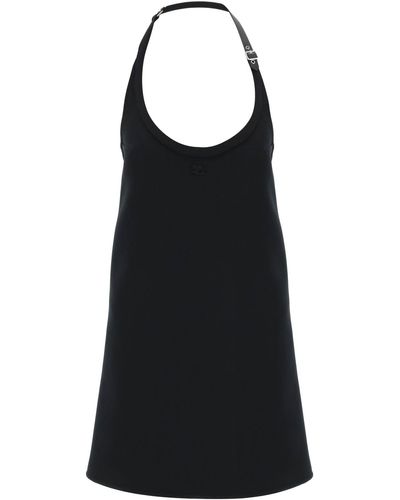 Courreges Courreges Mini Dress With Strap And Buckle Detail - Black