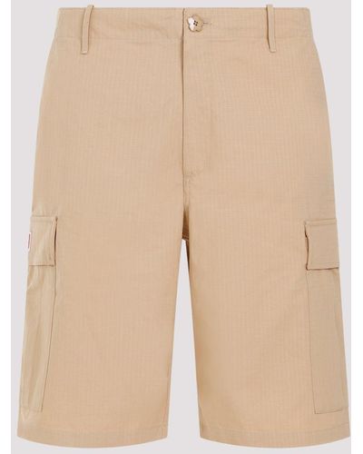 KENZO Camel Cotton Workwear Shorts - Natural