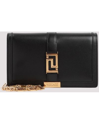 Versace Black Leather Greca Goddess Mini Bag