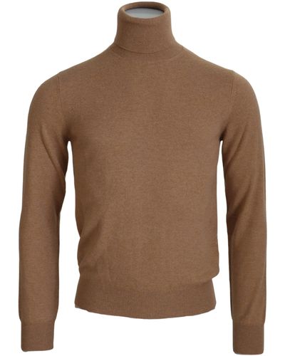 Dolce & Gabbana Cashmere Turtleneck Pullover Sweater - Brown