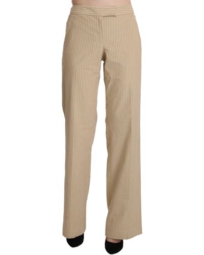 Ermanno Scervino Chic High-Waist Wide Leg Trousers - Natural