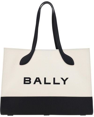 Bally And Leather Tote Shoulder Bag - White