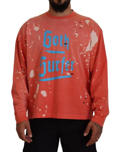 DSquared² Printed Long Sleeves Pullover Jumper - Red