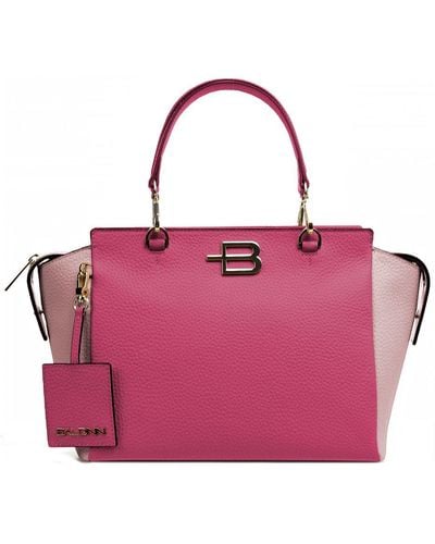 Baldinini Fuchsia Leather Di Calfskin Handbag - Pink