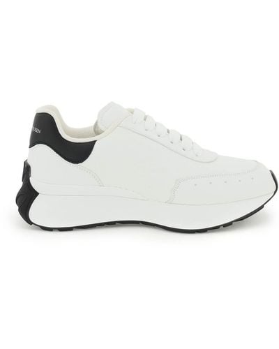 Alexander McQueen Sprint Runner Logo-embossed Leather Low-top Sneakers - White