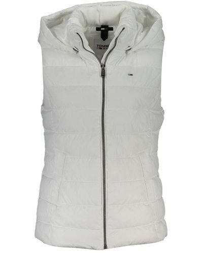 Tommy Hilfiger Chic Sleeveless Jacket With Removable Hood - Grey