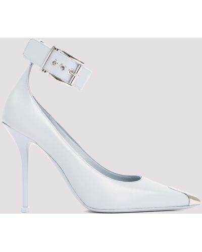 Alexander McQueen Spring Blue Stiletto Court Shoes - White
