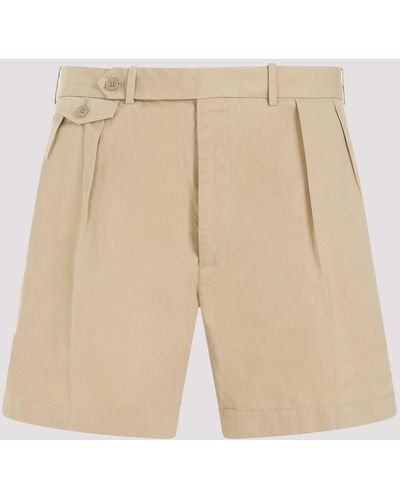 Ralph Lauren Purple Label Classic Tan Beige Cotton Shorts Trousers - Natural